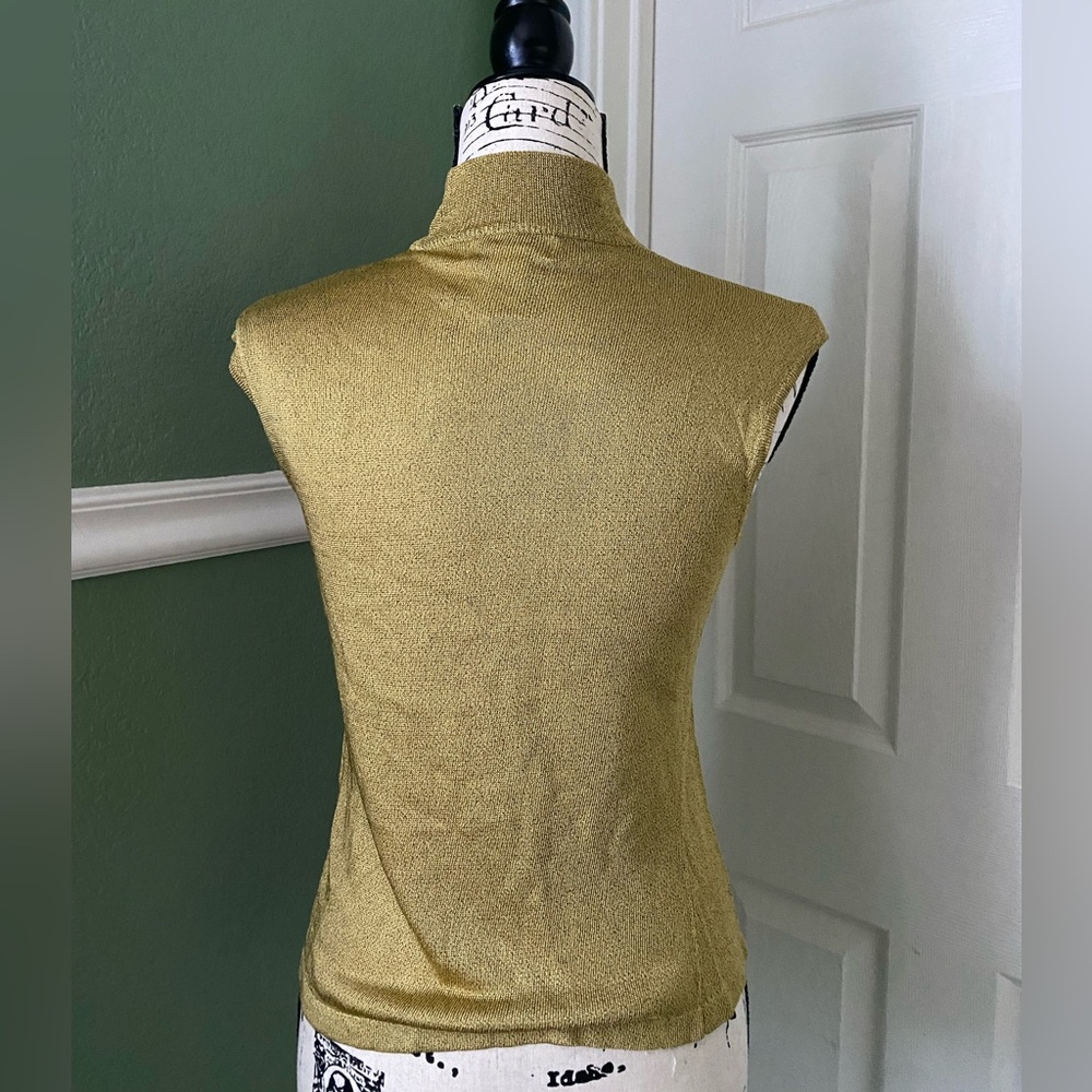💛VINTAGE YELLOW GOLD MOCK NECK TOP💛 - Picture 2 of 4